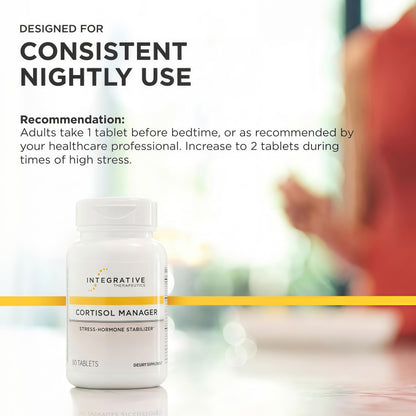 Integrative Therapeutics® Cortisol Manager® – Cortisol Supplements for Men & Women – Stress Hormone Stabilizer – Support Relaxation for Restful Sleep* - Ashwagandha, L-Theanine – 90 Tablets