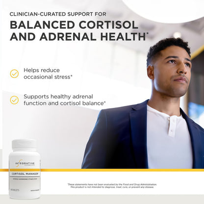 Integrative Therapeutics® Cortisol Manager® – Cortisol Supplements for Men & Women – Stress Hormone Stabilizer – Support Relaxation for Restful Sleep* - Ashwagandha, L-Theanine – 90 Tablets